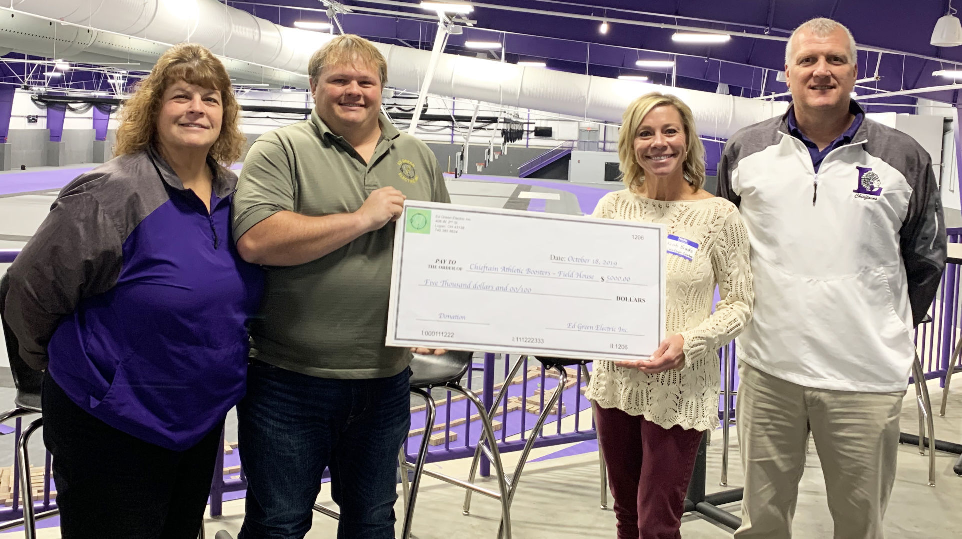 Ed Green Electric donates to Chieftain Center